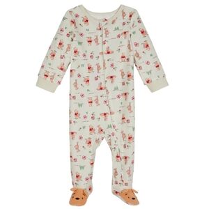 Disney Winnie The Pooh Christmas Holiday Unisex Baby Sleep N' Play Footies